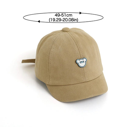 Korean Kids Bear Baseball Hat Solid Color Duck Tongue Cap