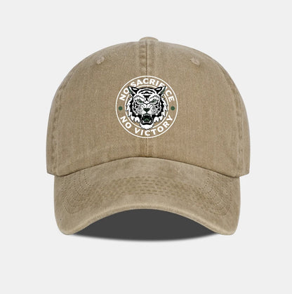 Tiger Logo Washed Baseball Cap Soft Comfortable Lightweight Breathable Adjustable Trendy Fashion Unisex