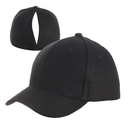 Ponytail Cap Automatic Magnetic Suction Solid Color Adult Baseball Cap Sports Cap