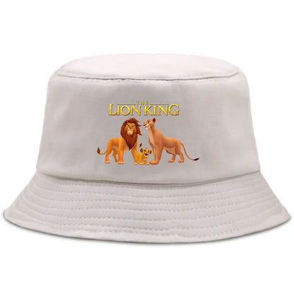 Anime The Lion King Printed Fisherman Hat Cute Cartoon Bucket Hats Autumn Summer