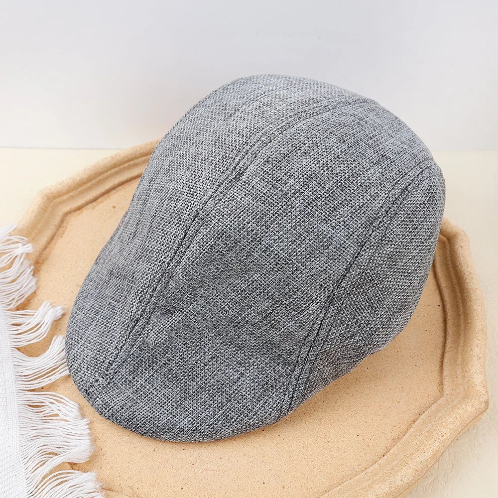 Breathable Linen Cotton Beret Hat Fashion Lightweight Beret Caps