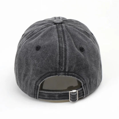 Unisex Washed Denim Baseball Caps Letter Embroidery Kpop Cotton Cap