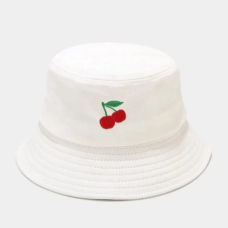 2024 Panama Bucket Hat Fruit Strawberry Embroidered Fishing Cap