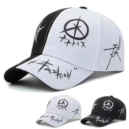 Spring/Summer New Korean Fashion Letter Baseball Hat with Personalized Splicing Print Street