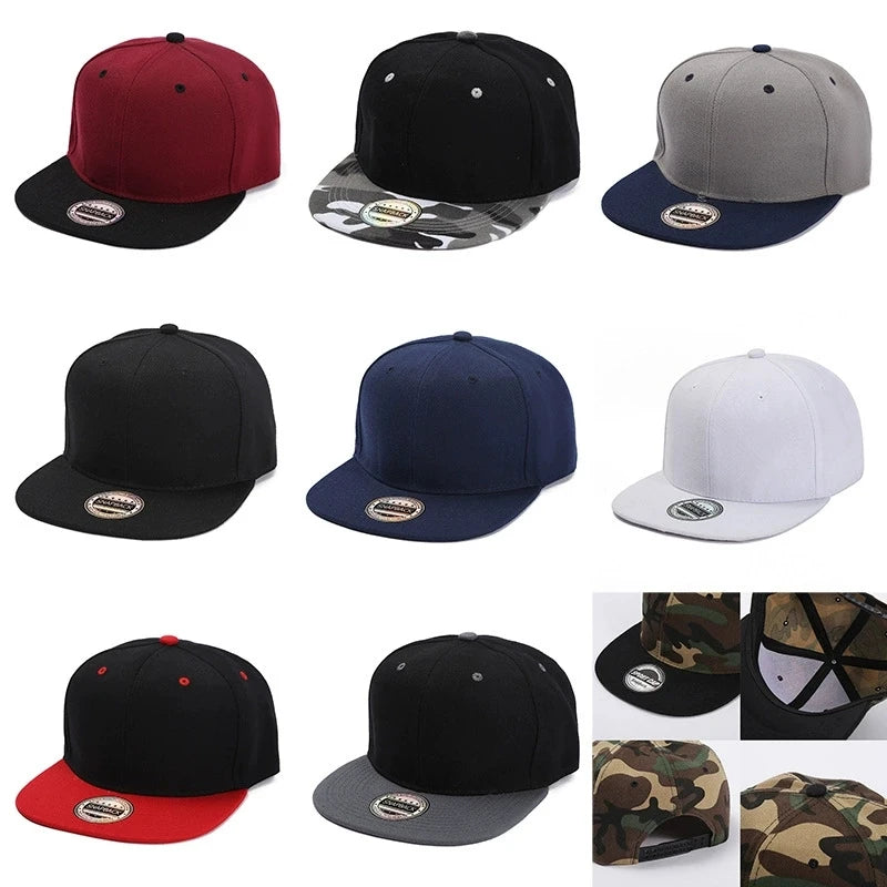 Color-Blocked Flat-Brim Baseball Cap Versatile Sunshade And Sun Protection Hat
