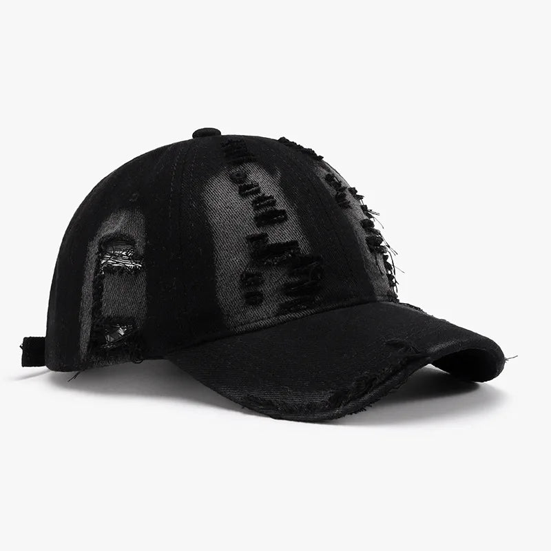 Ripped Soft-Top Panel Color-Block Personalized Washed Men's Baseball Cap