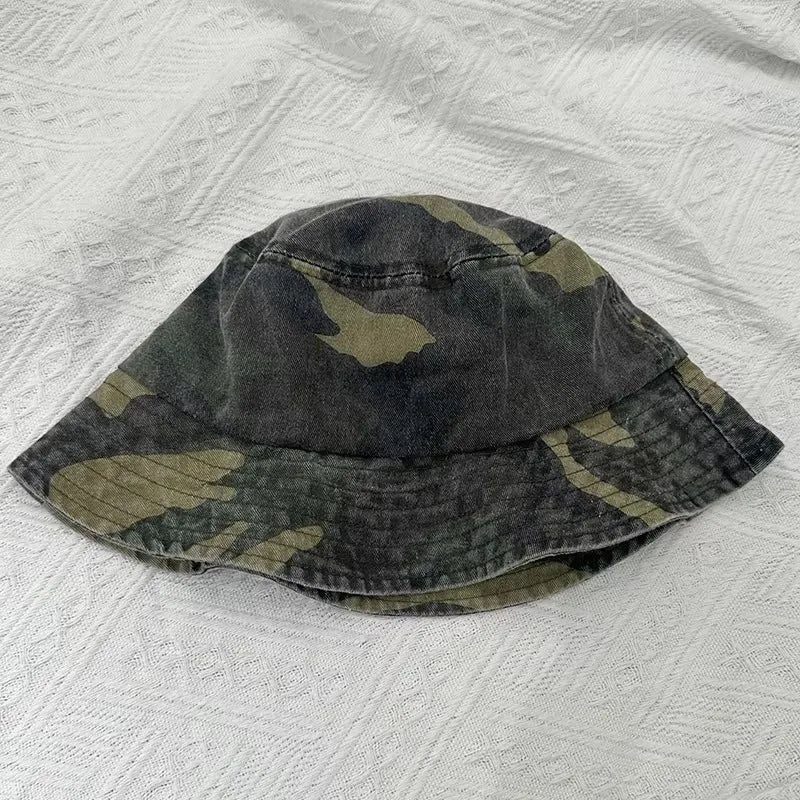 Washed Cotton Camouflage Bucket Hat