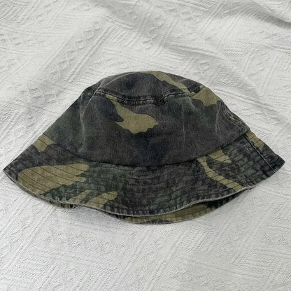 Washed Cotton Camouflage Bucket Hat
