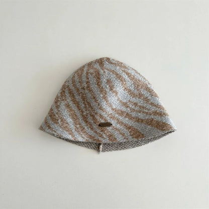 2026 Autumn Kids Fisherman Hat Stripe Knitted Hat