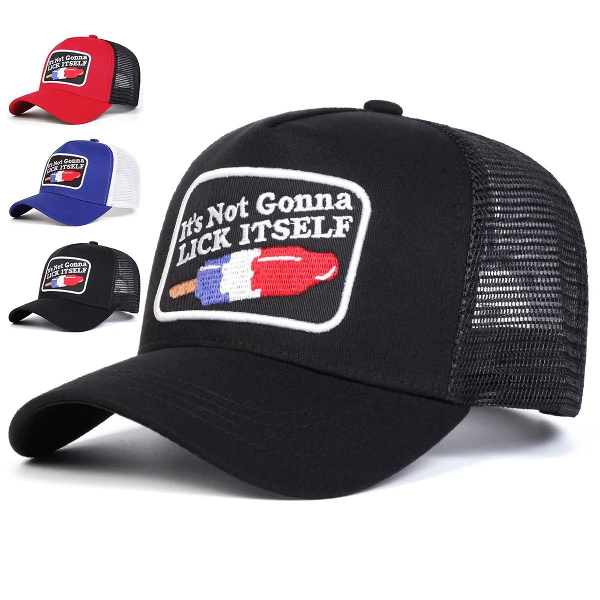 Unisex Lick Itself Letter Embroidery Baseball Net Caps Spring Summer