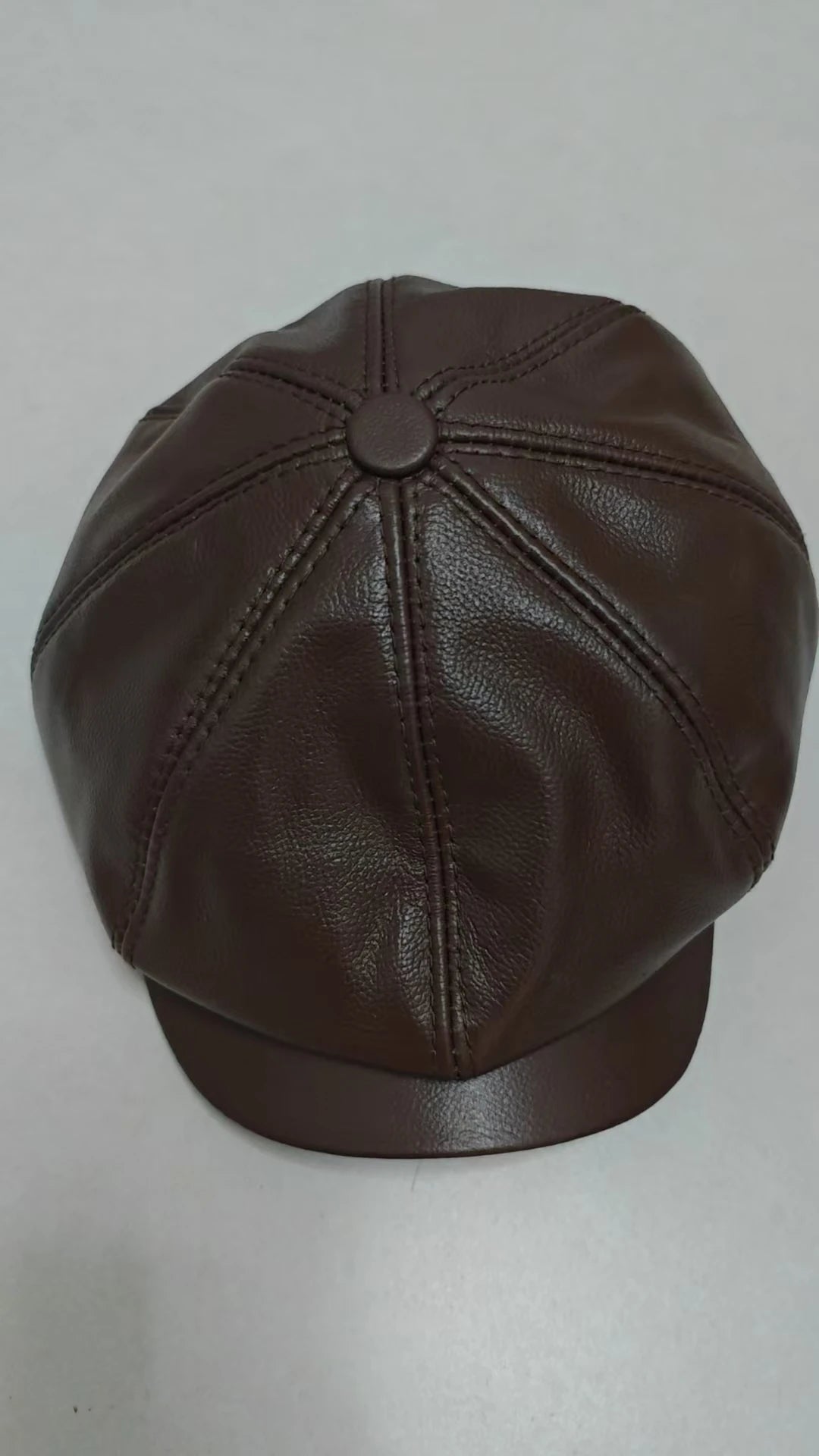 2026 Genuine Cow Leather Classic Brown Newsboy Hats