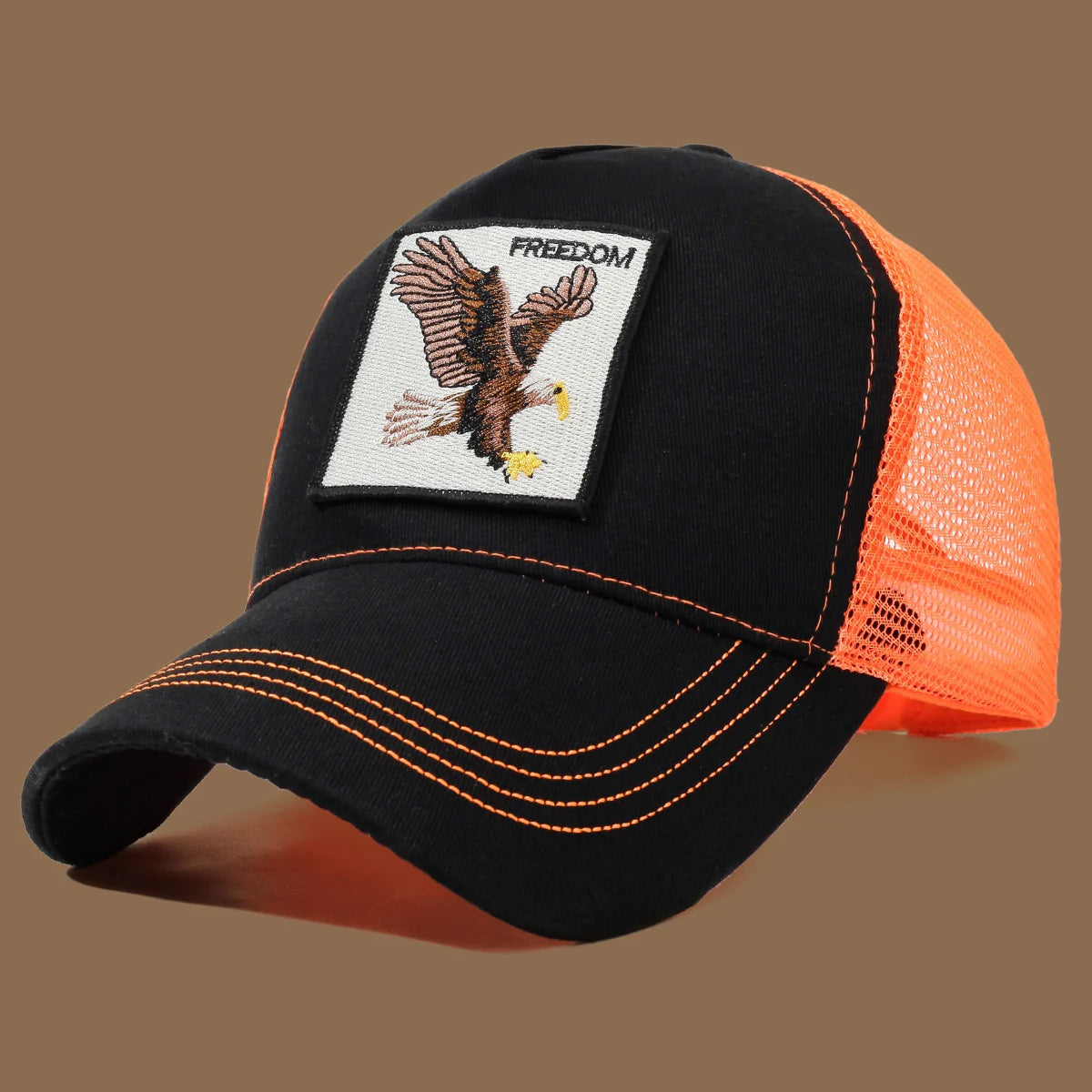 Unisex Trucker Cap with Eagle Embroidery & Applique - Suitable for Daily Casual Wear