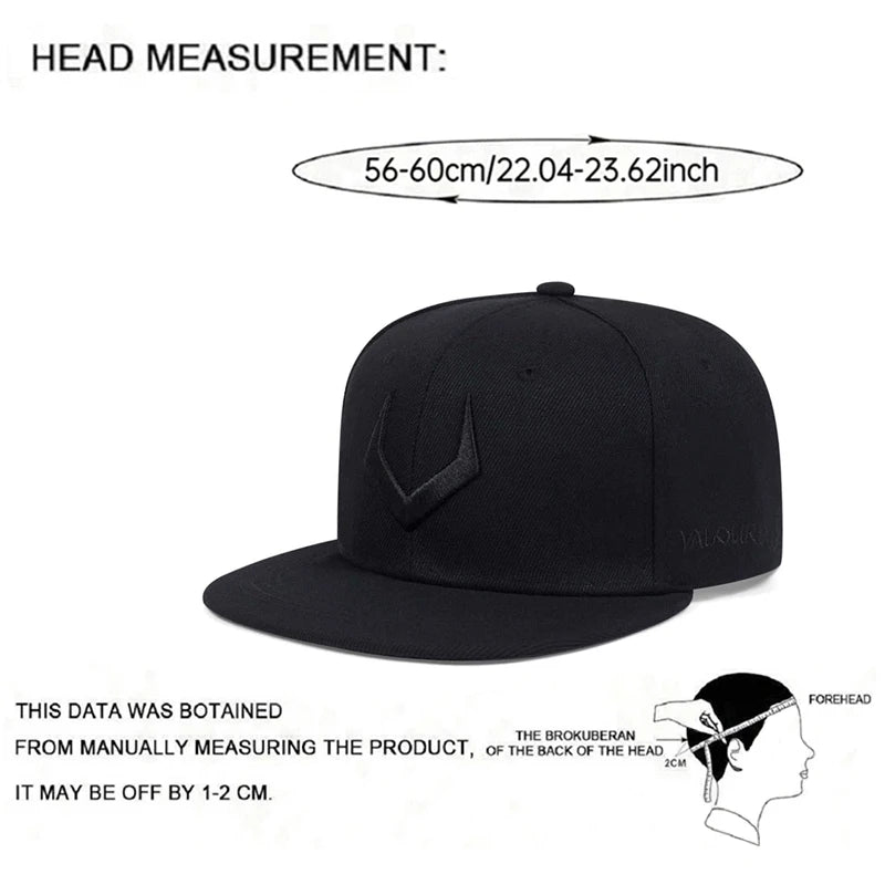 Fashionable Hip Hop Hat V Embroidered Street Skateboarding Hat Daily Leisure Sunshade Baseball Hat