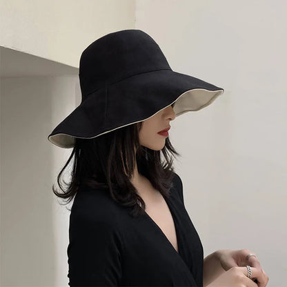Double-sided Foldable Bucket Hat for Women Summer