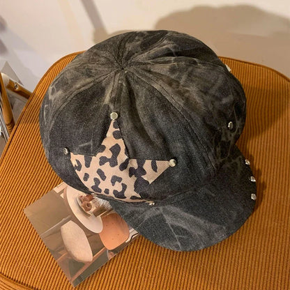 American Punk Style Rivet Star Design Octagonal Hats