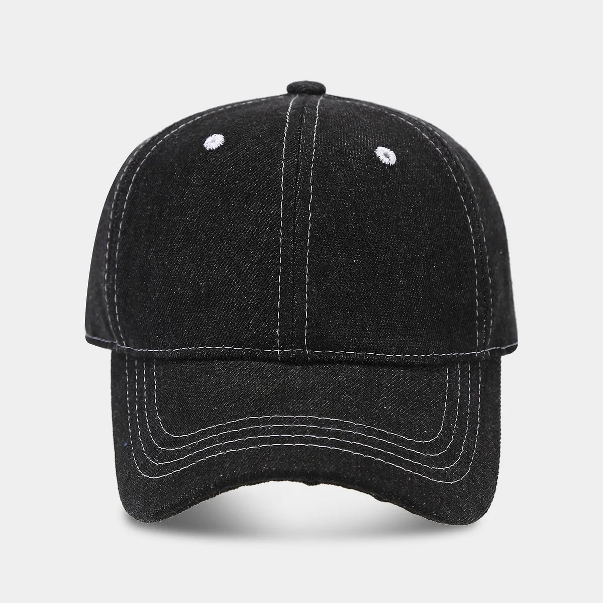 Solid Color Denim Baseball Cap For Women Korean Casual Duckbill Cap