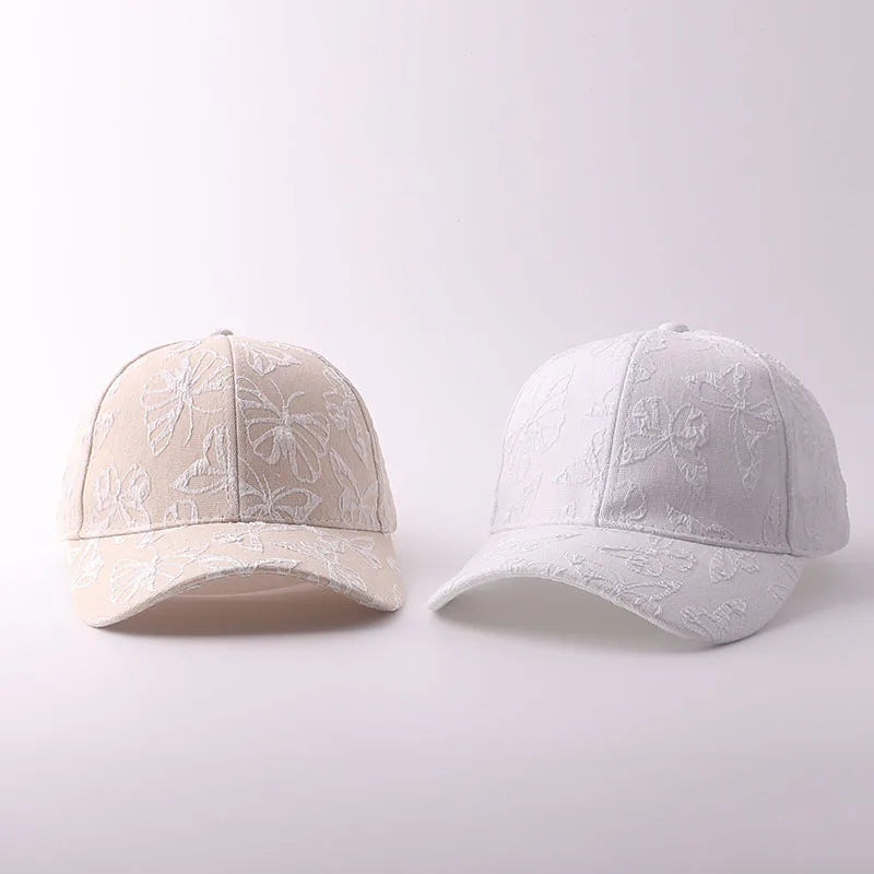 Three-Dimensional Embossed Butterfly Embroidered Baseball Cap
