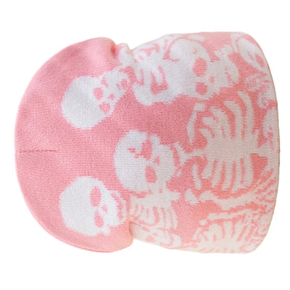Elastic Windproof Beanie Hat Knit Halloween Skull Pattern Hat