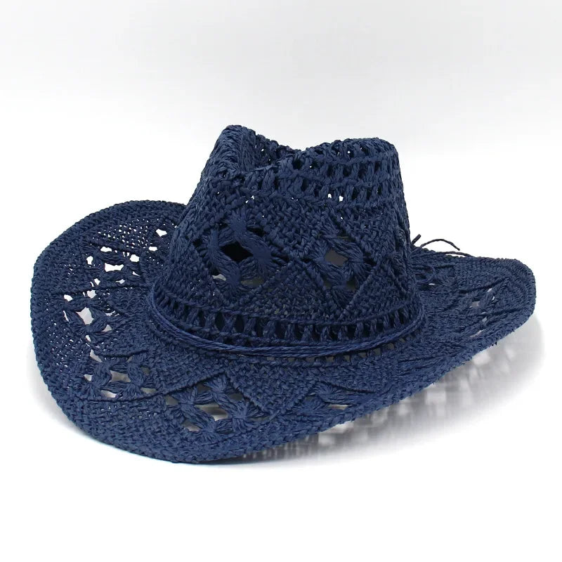 Western Vintage Breathable Lace Hollow Design Lightweight Outdoor Jazz Hat