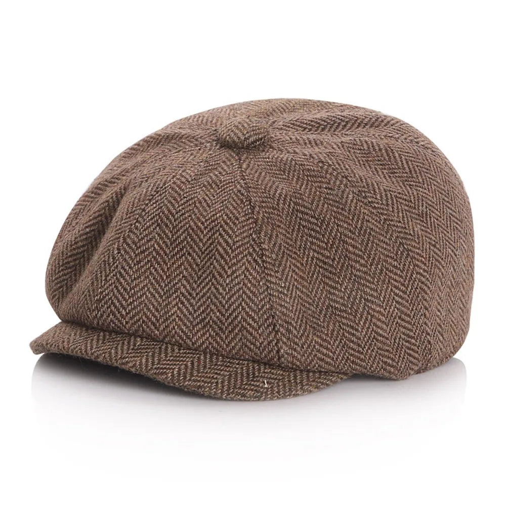 New Tweed Kids Beret Cap Vintage Style Cute Retro Newsboy Hat