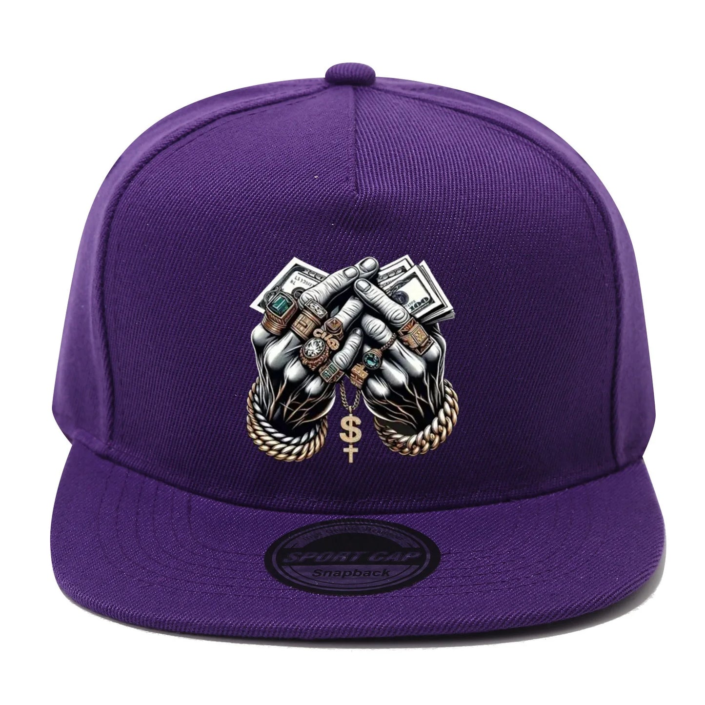 Dollar Sign Jewelry Print Snapback Hat