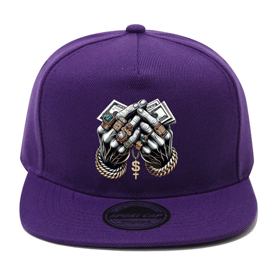 Dollar Sign Jewelry Print Snapback Hat