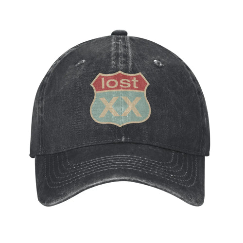 Vintage Mgk Lost Americana Rapper Baseball Cap Men Women Distressed Denim Headwear