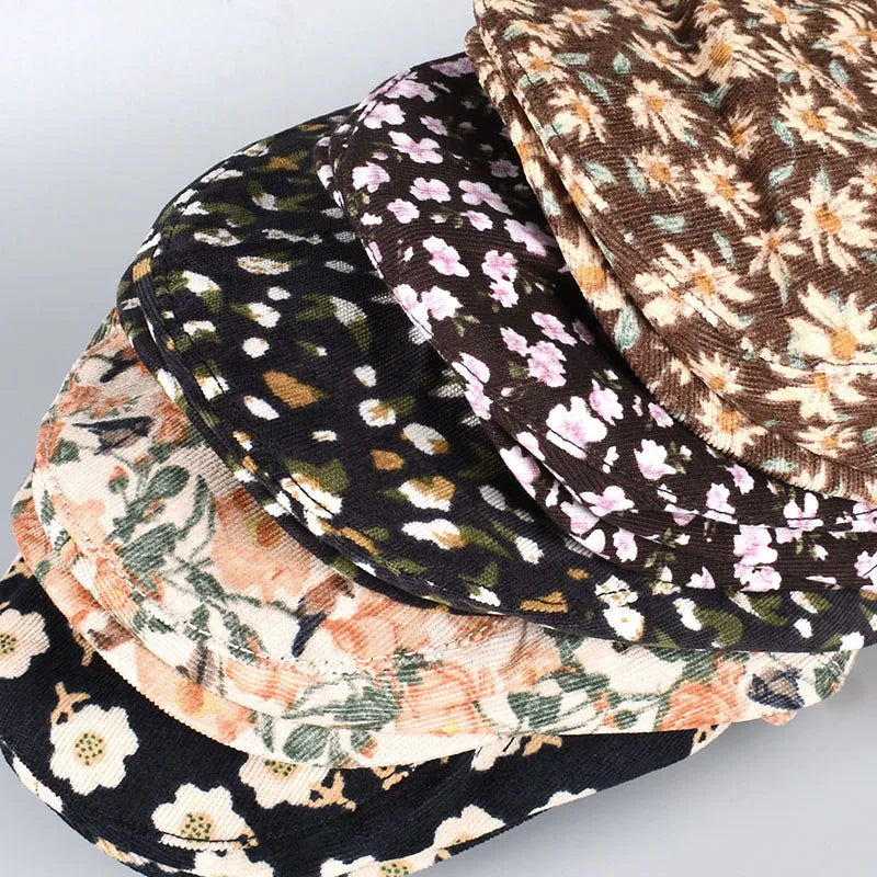 Beret Women Spring 2026 Summer Vintage Floral Print French Cap Peaky Blinders Hats