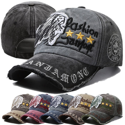 Unisex Washed Cotton Vintage Cap Letter Embroidery Baseball Cap Men And Women