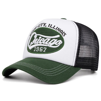 Chicago 1967 Letter Embroidered Sponge Baseball Cap, Men's and Women's