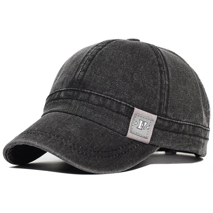 Fashion Short Brim Washed Cotton Baseball Cap Men Women