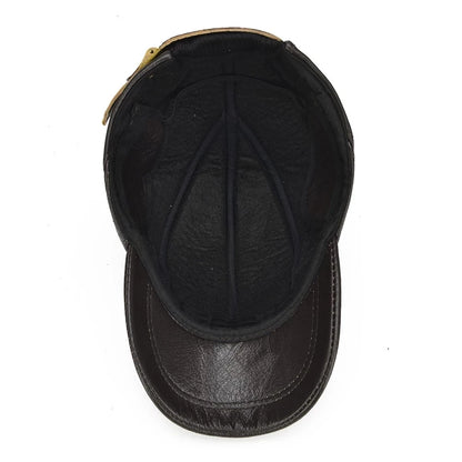 Men's 2026 Casual Real Leather Earflap Cap Men