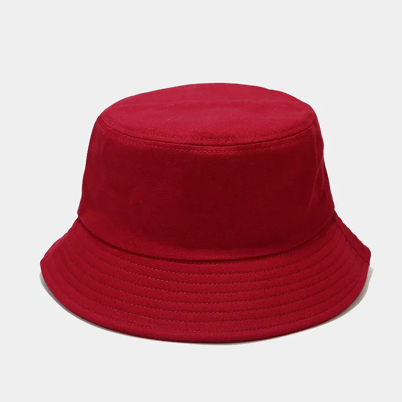 Unisex Simple Summer Solid Cotton Bucket Hat For Women