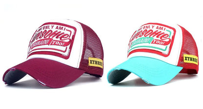 Spring And Summer New Mesh Embroidery Letter Awesome Baseball Cap Baseball Cap Outdoor Sunscreen Cap