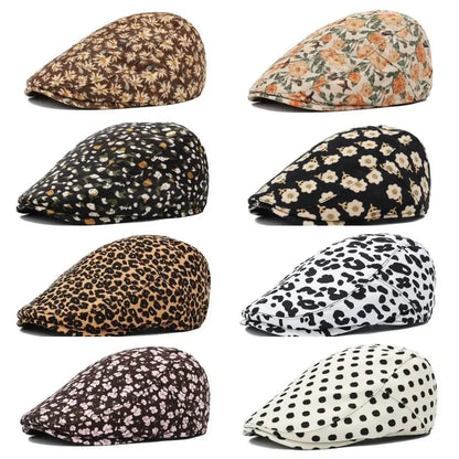 Fashion Retro Floral Beret Hat Fishing Casual Adjustable Artist Painter Hat