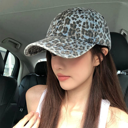 American Retro Spice Girl Leopard Print Baseball Cap
