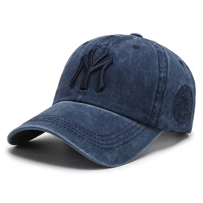Soft Top Washed Distressed Baseball Cap Fashion Casual Men's