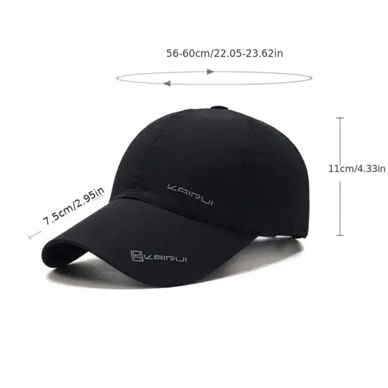 Solid Sports Baseball Cap, Sun Protection Quick Drying