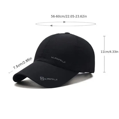 Solid Sports Baseball Cap, Sun Protection Quick Drying