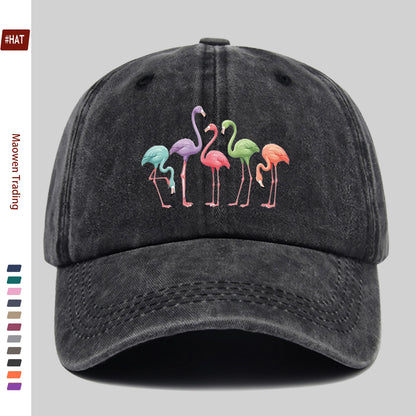 Colorful Flamingo Print Baseball Hat