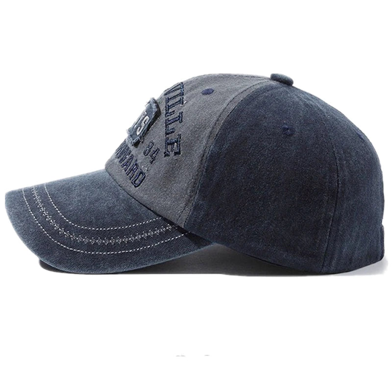 Unisex Washed Cotton Cap Letter Embroidery Baseball Cap For Men Women