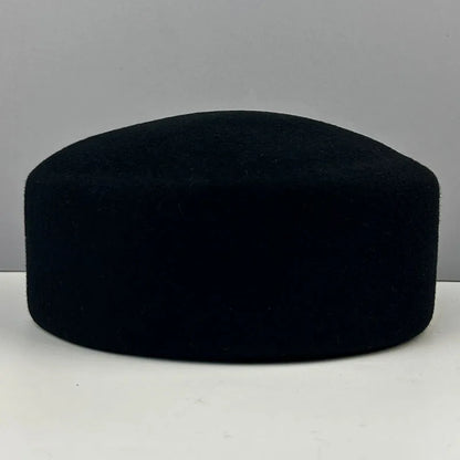 Women's New 100% Wool Hard Top Fedoras Hat Lady Vintage Flat-Top Berets