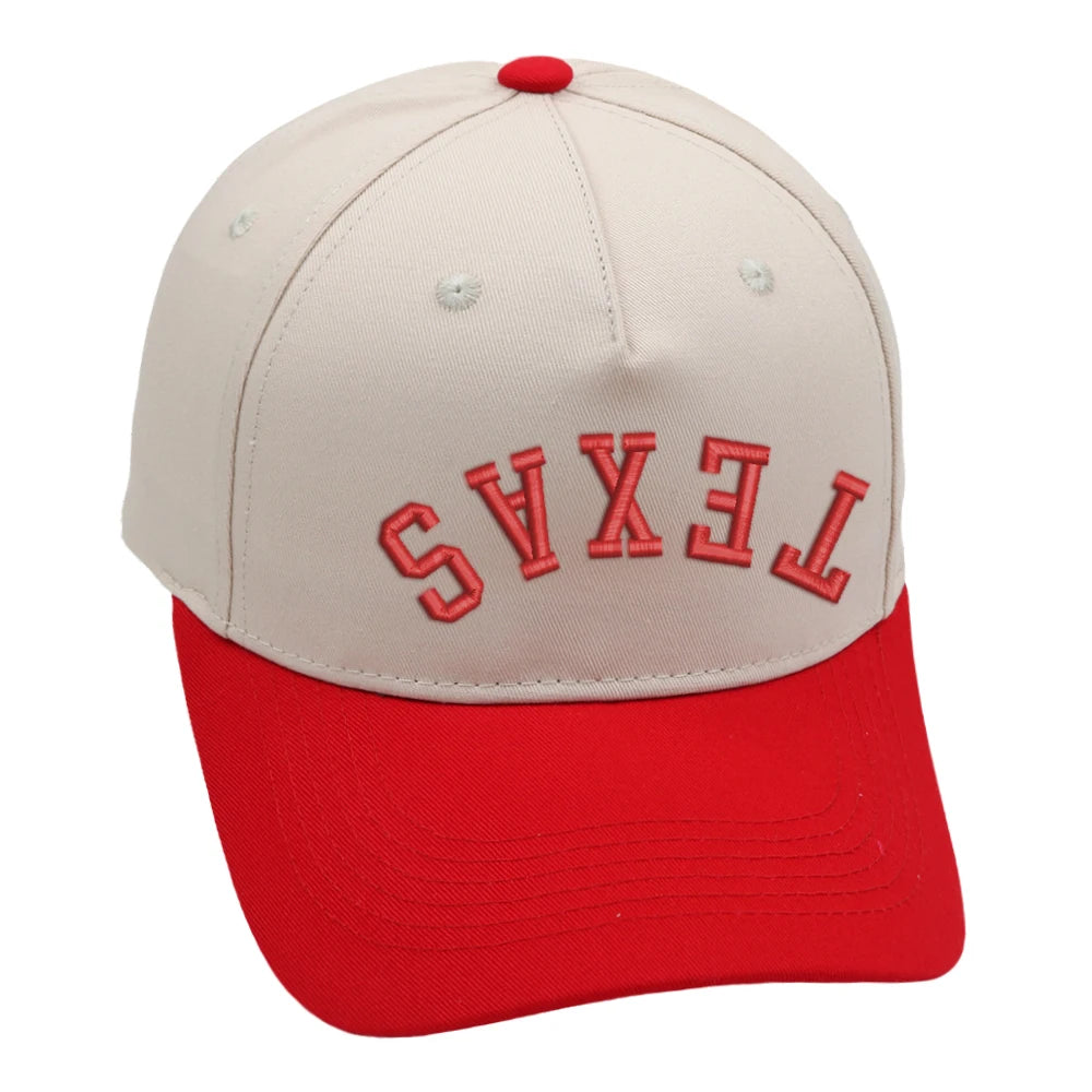 Texas Trucker Hat Upside Down 3D Embroidery Two Tone Baseball Cap