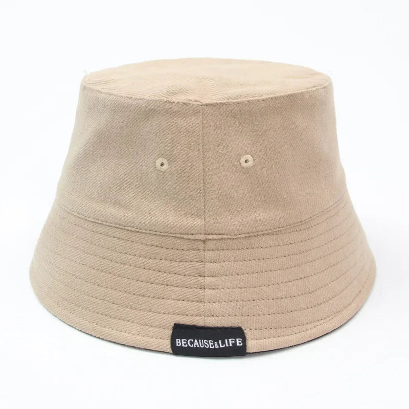 Cotton Warm Solid Bucket Hat Fisherman Hat