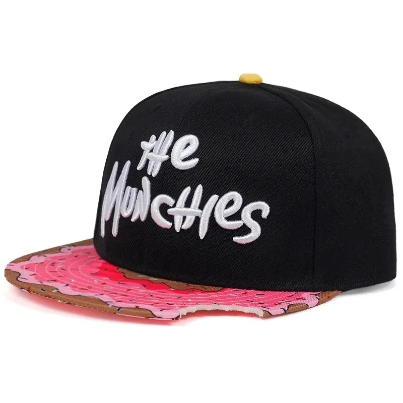 Flat Hat New Donut Bite Pink Embroidery Baseball Hat