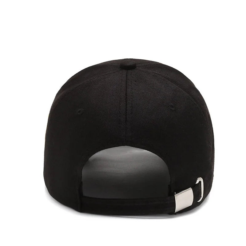 Four Seasons Hats Men Trendy Black Retro Letter Embroidery Baseball Cotton