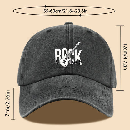 Rock Theme Electric Guitar Print Baseball Cap