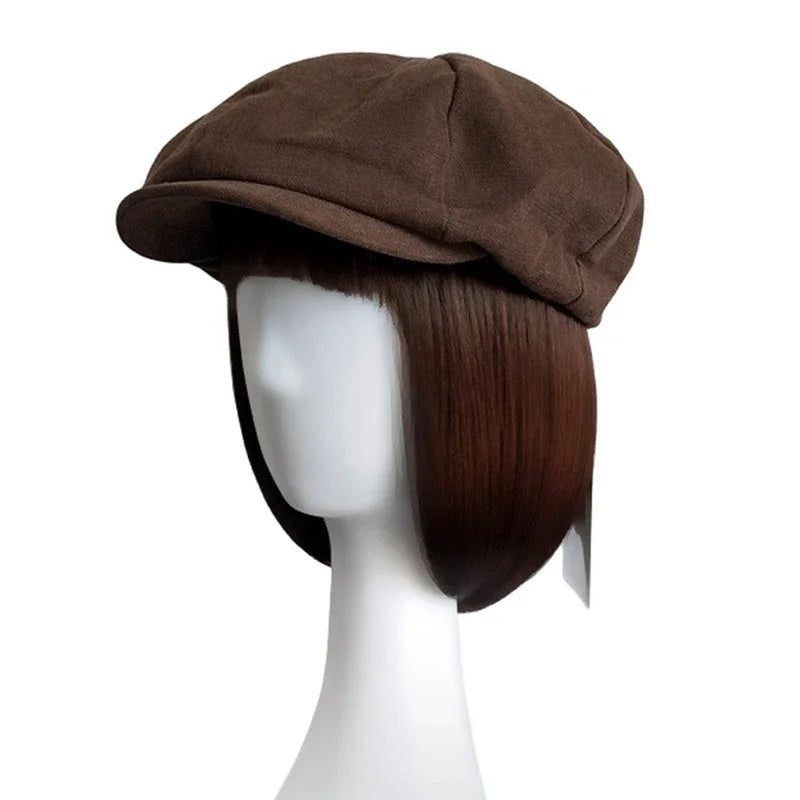 Gray Twill Cotton Newsboy Cap Baker Boy Cap