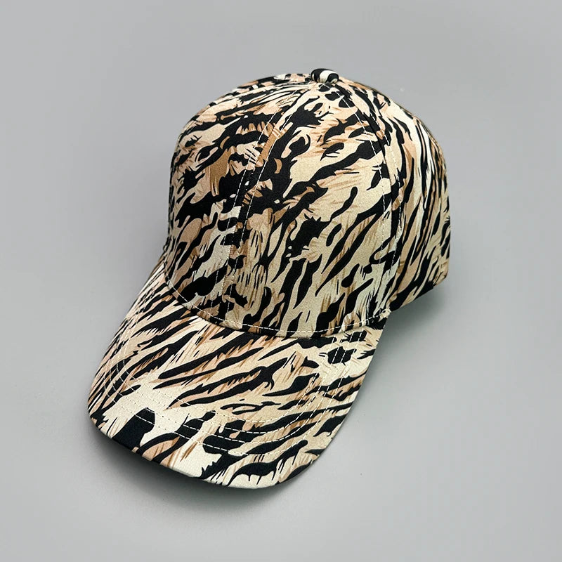Graffiti Leopard Stripe Print Baseball Hats