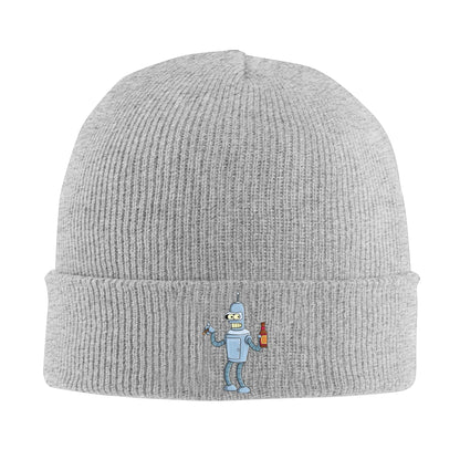 Men Women Rib Knit Cuffed Beanie Futuramas Benders Merch Winter Warm Knitted Caps